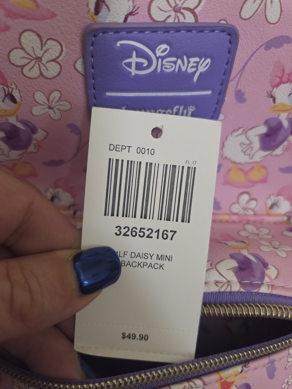 Disney x Loungefly Daisy Duck Pink Mini Backpack - Picture 5 of 6